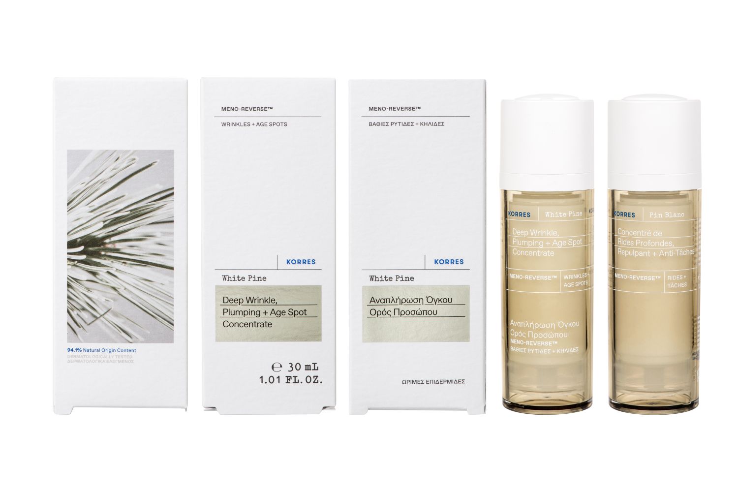 WHITE PINE Meno Reverse Aufpolsterndes Konzentrat bei tiefen Falten und Altersflecken für reife Haut nach den Wechseljahren